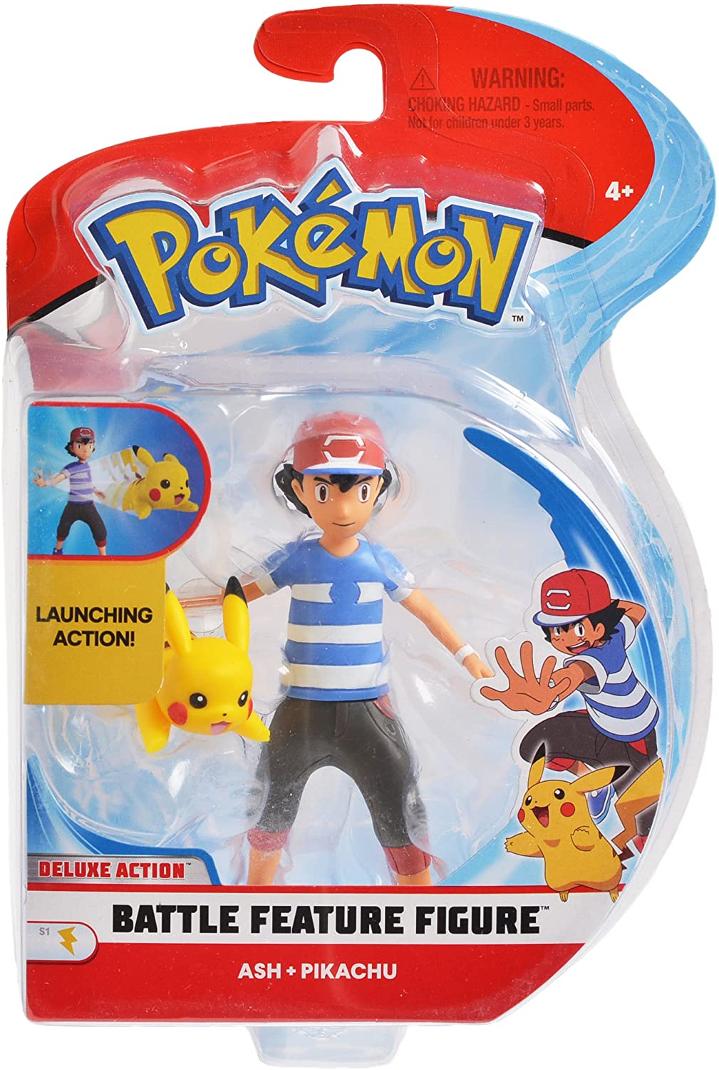 Pokemon 4.5" Battle Action Figure Ash & Pikachu