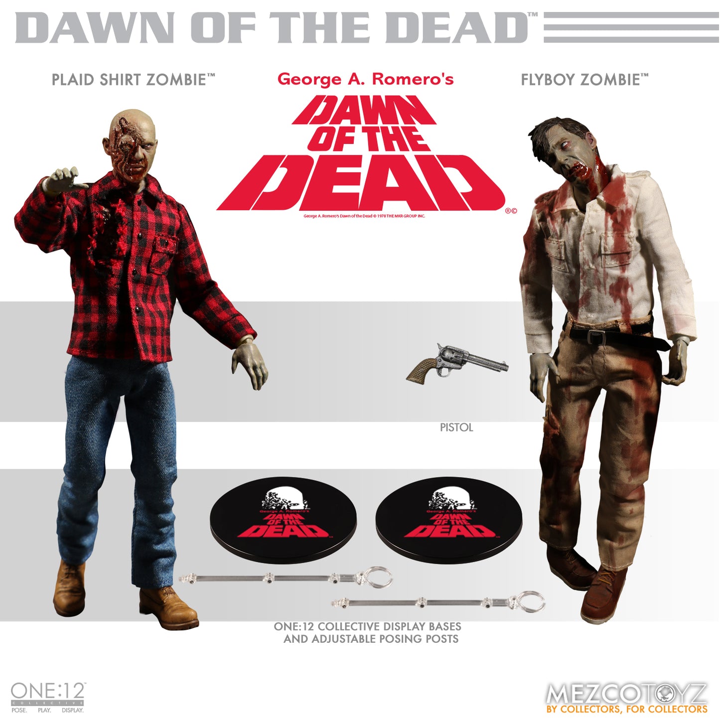 Mezco One:12 Collective Flyboy and Plaid Shirt Zombie (Dawn of The Dead)