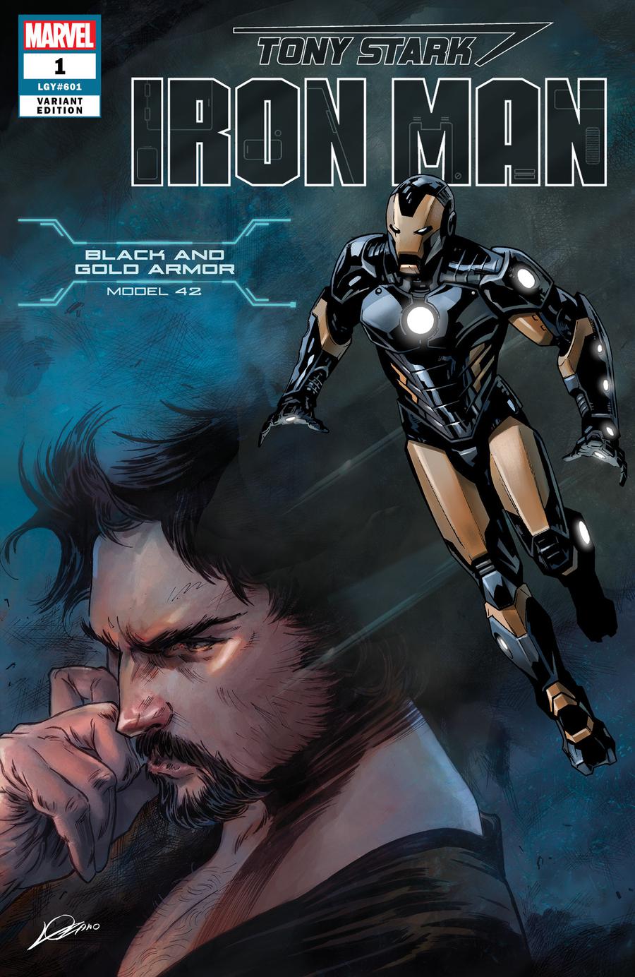 Tony Stark Iron Man #1 Model 42 Black and Gold Armor Edition (Lozano) [2018]