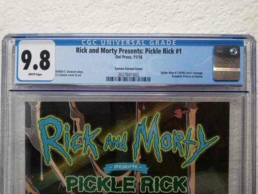 CGC 9.8 - Rick & Morty Presents: Pickle Rick #1 Cannon Variant Cover [2018]