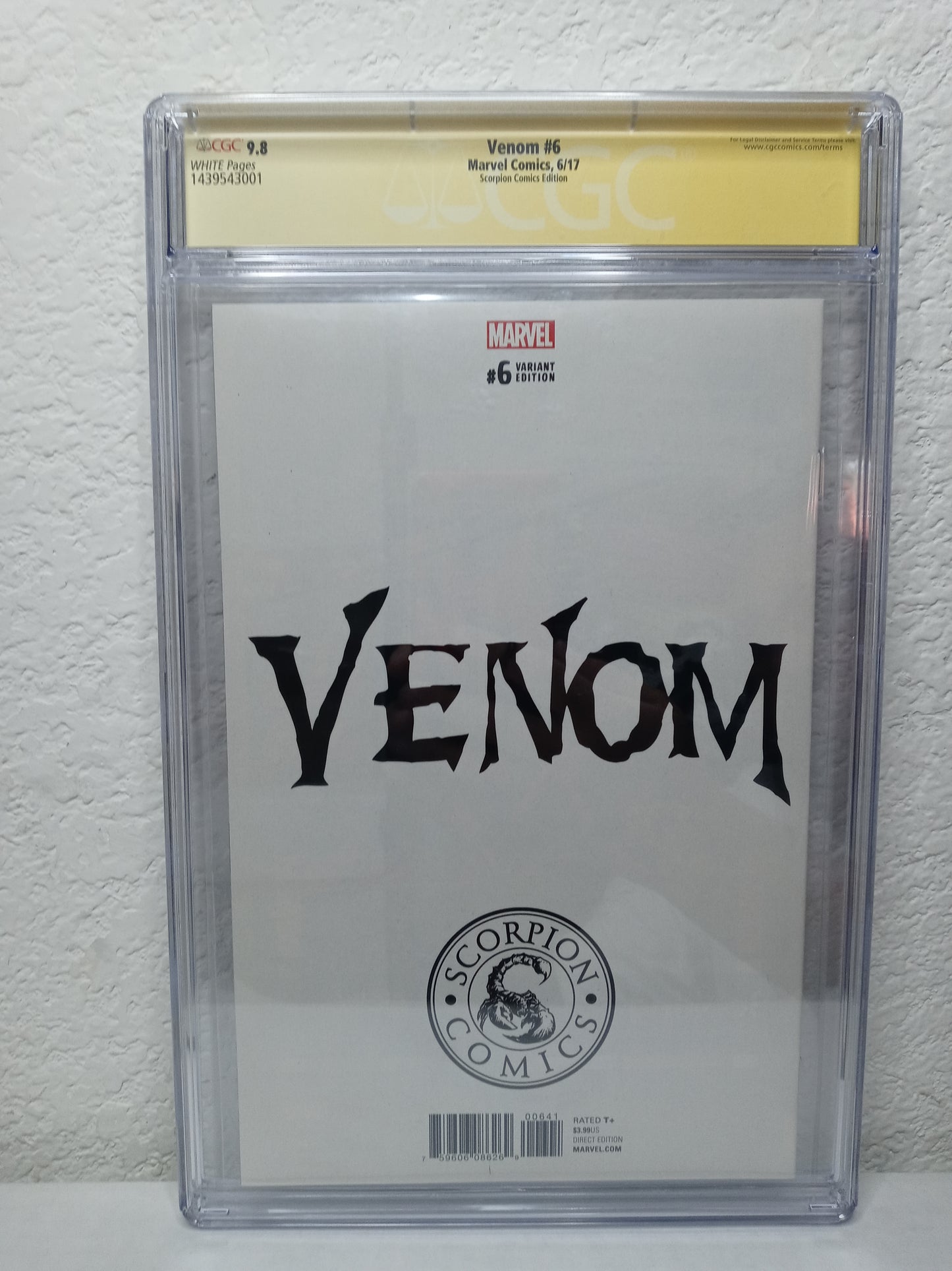 CGC 9.8 Signature Series - Venom #6 Mark Bagley Scorpion Comics Exclusive [2017]