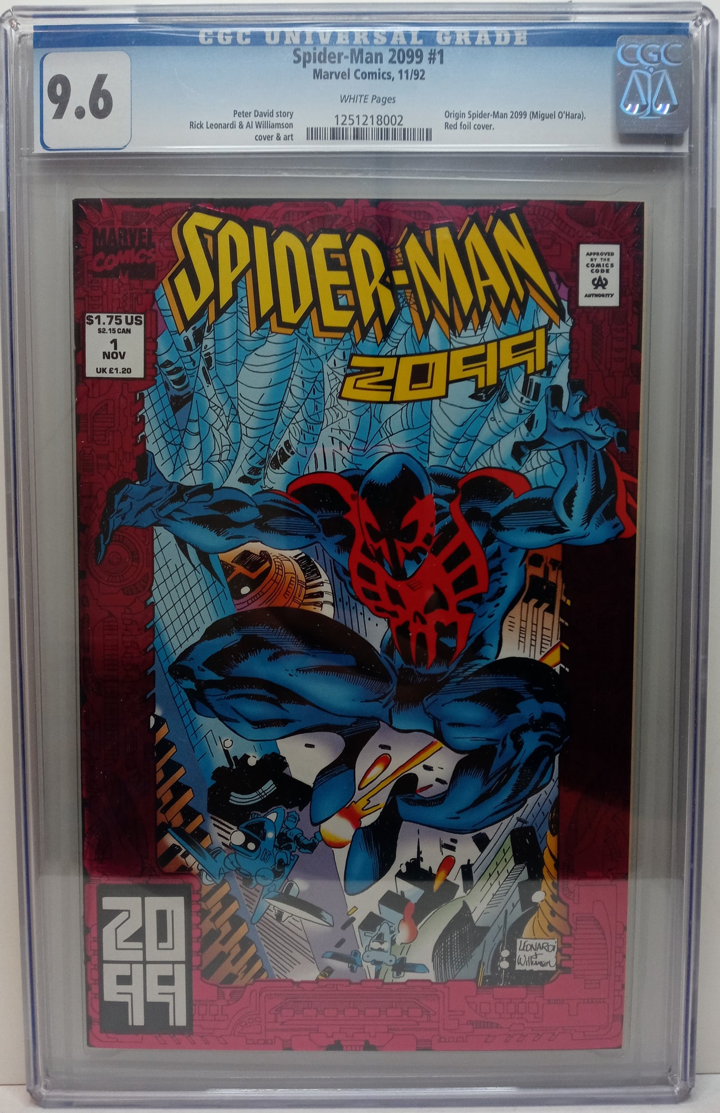 CGC 9.6 Spider-Man 2099 #1 Red Foil Edition [1992]