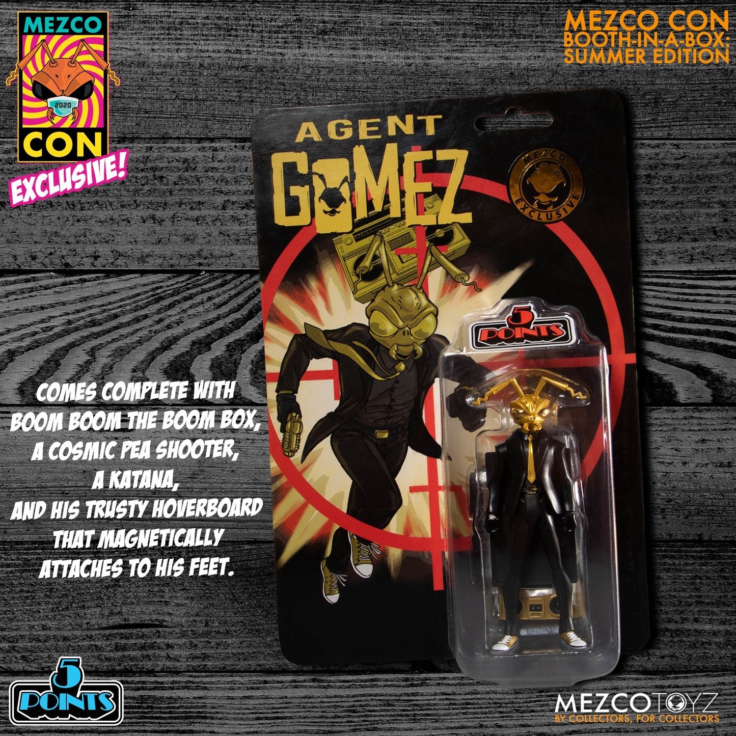 Mezco Con Booth-In-A-Box One:12 Collective Gomez - The Clan of The Golden Dragon Edition XXL Swag Set