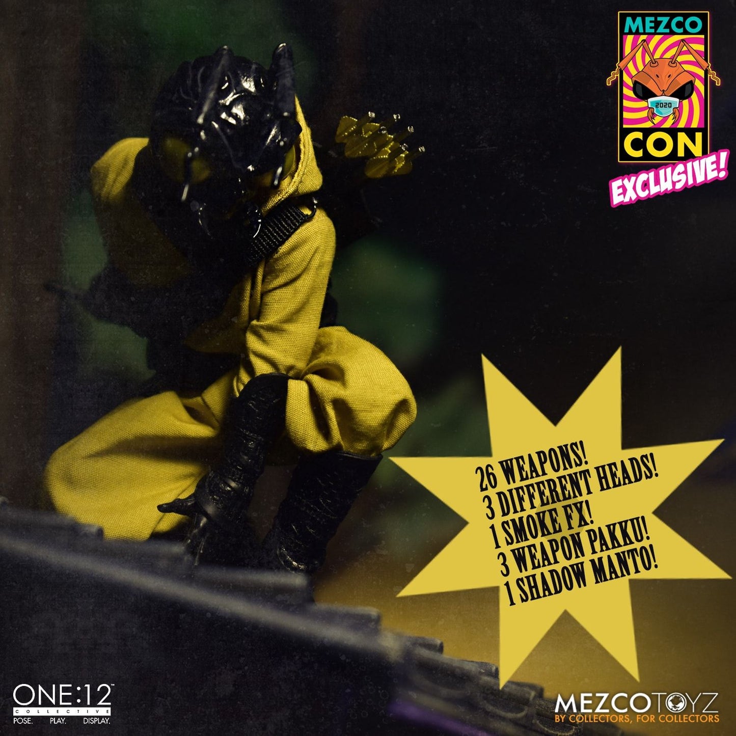 Mezco Con Booth-In-A-Box One:12 Collective Gomez - The Clan of The Golden Dragon Edition XXL Swag Set