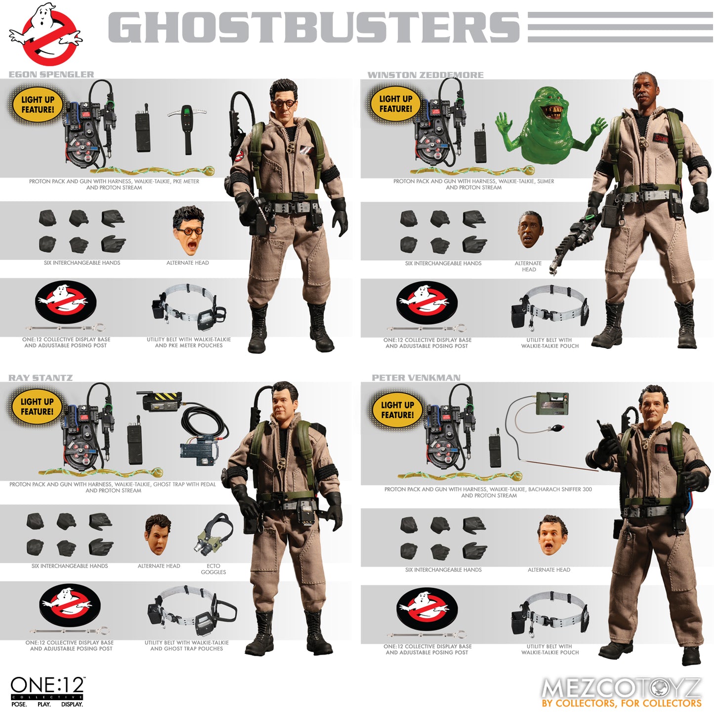 Mezco One:12 Collective Ghostbusters 4 pk Box Set
