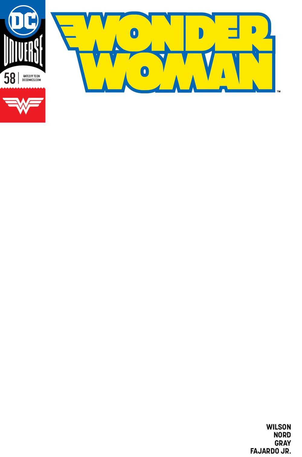 Wonder Woman #58 Blank Cover Edition [2018]